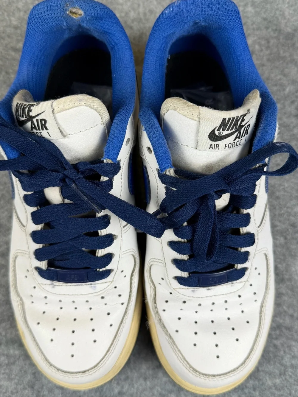 Nike Air Force 1 Low Custom White Royal Blue Sneakers Shoes 6.5 Melisa READ